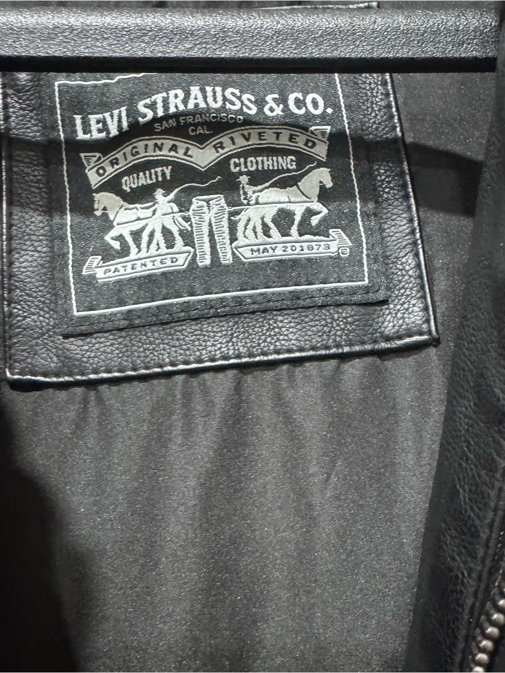 Levi’s Men’s 2XL Black Faux Leather Trucker Jacket Snap Zip Vegan Moto Coat - Picture 5 of 11